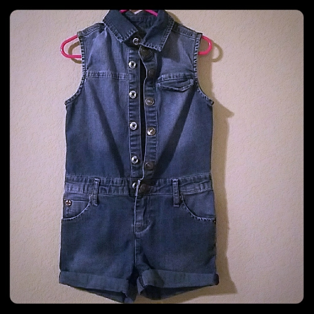 Hudson jean romper-4t